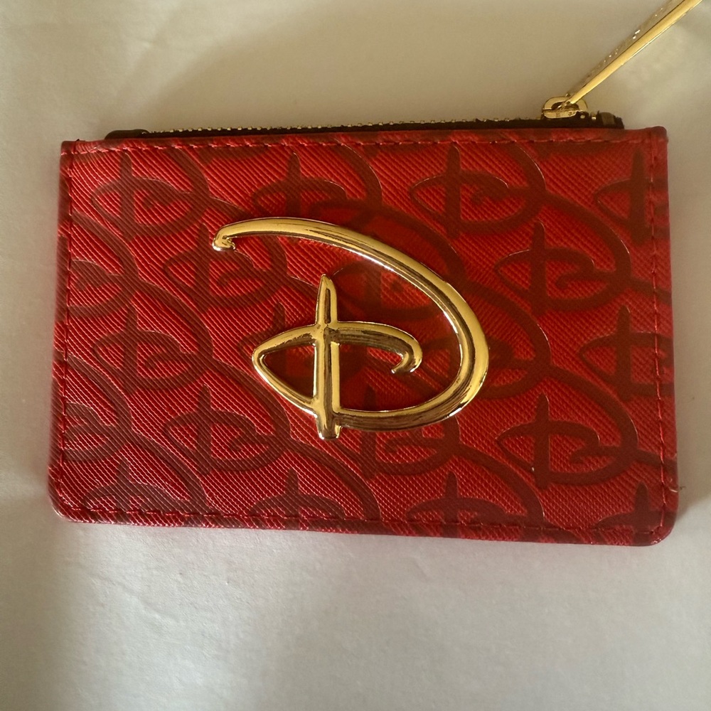 Red Card Holder with Gold Logo NWOT